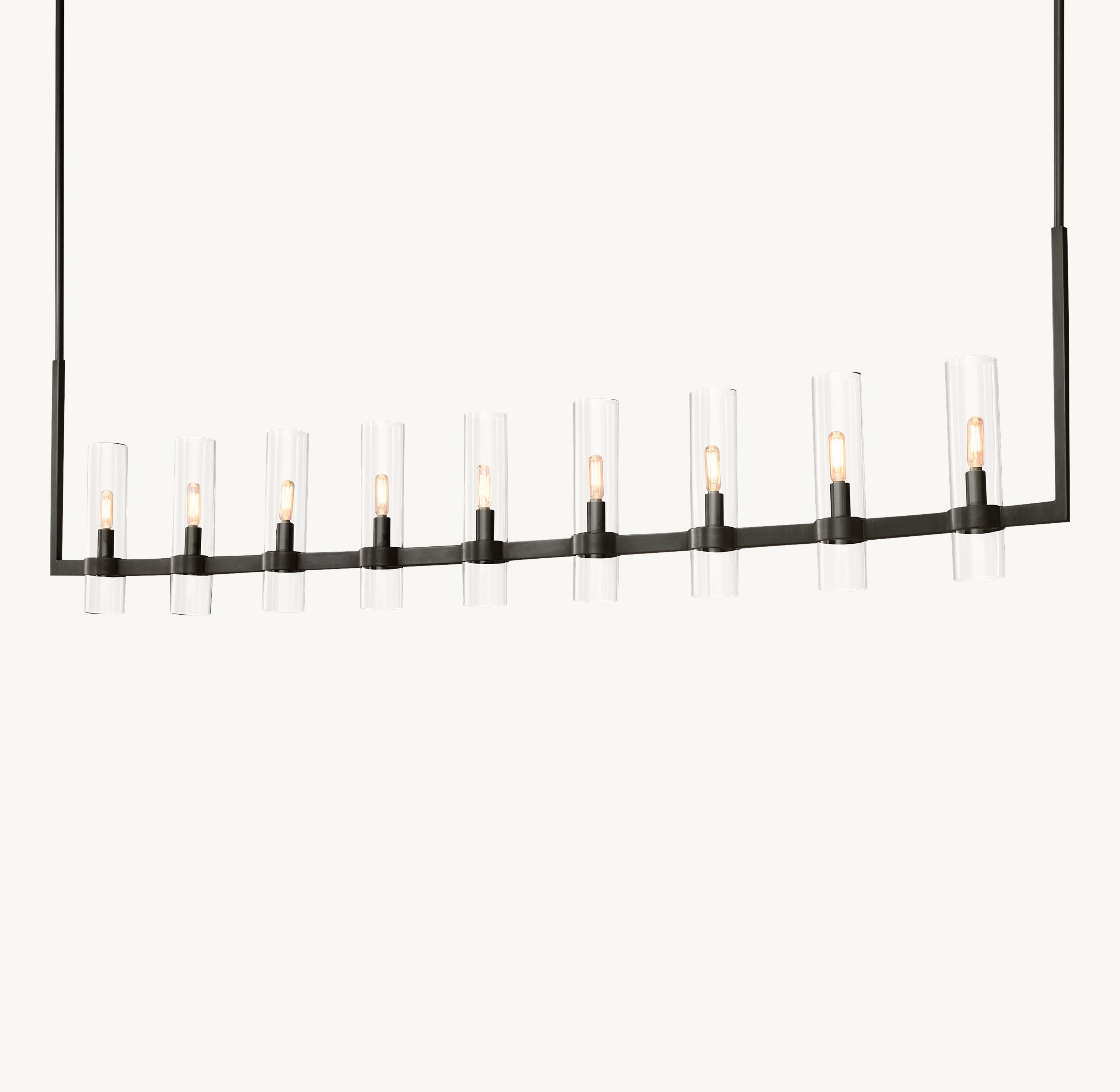 Ravelle Linear Milk Glass Chandelier 71"