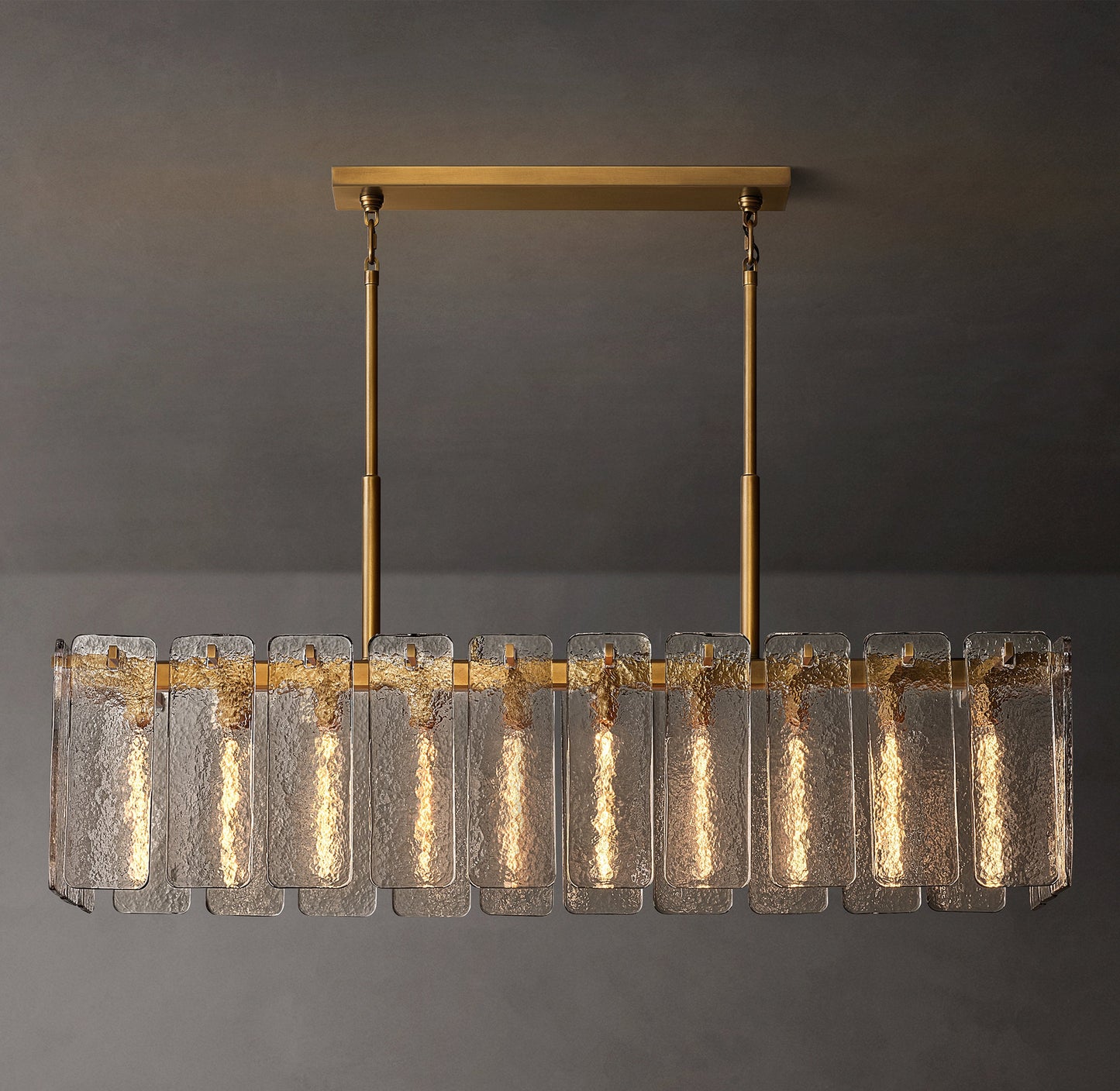 Calamette Glass Rectangular Chandelier 60"