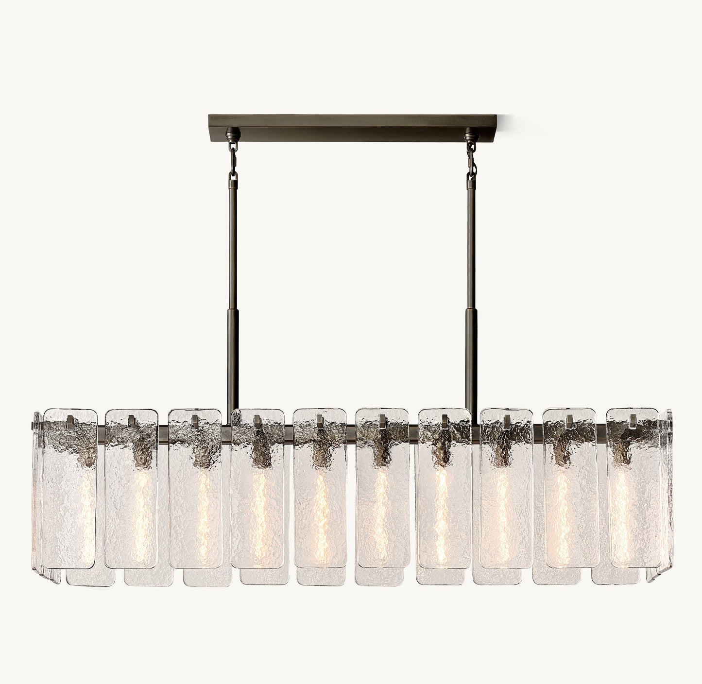 Calamette Glass Rectangular Chandelier 60"