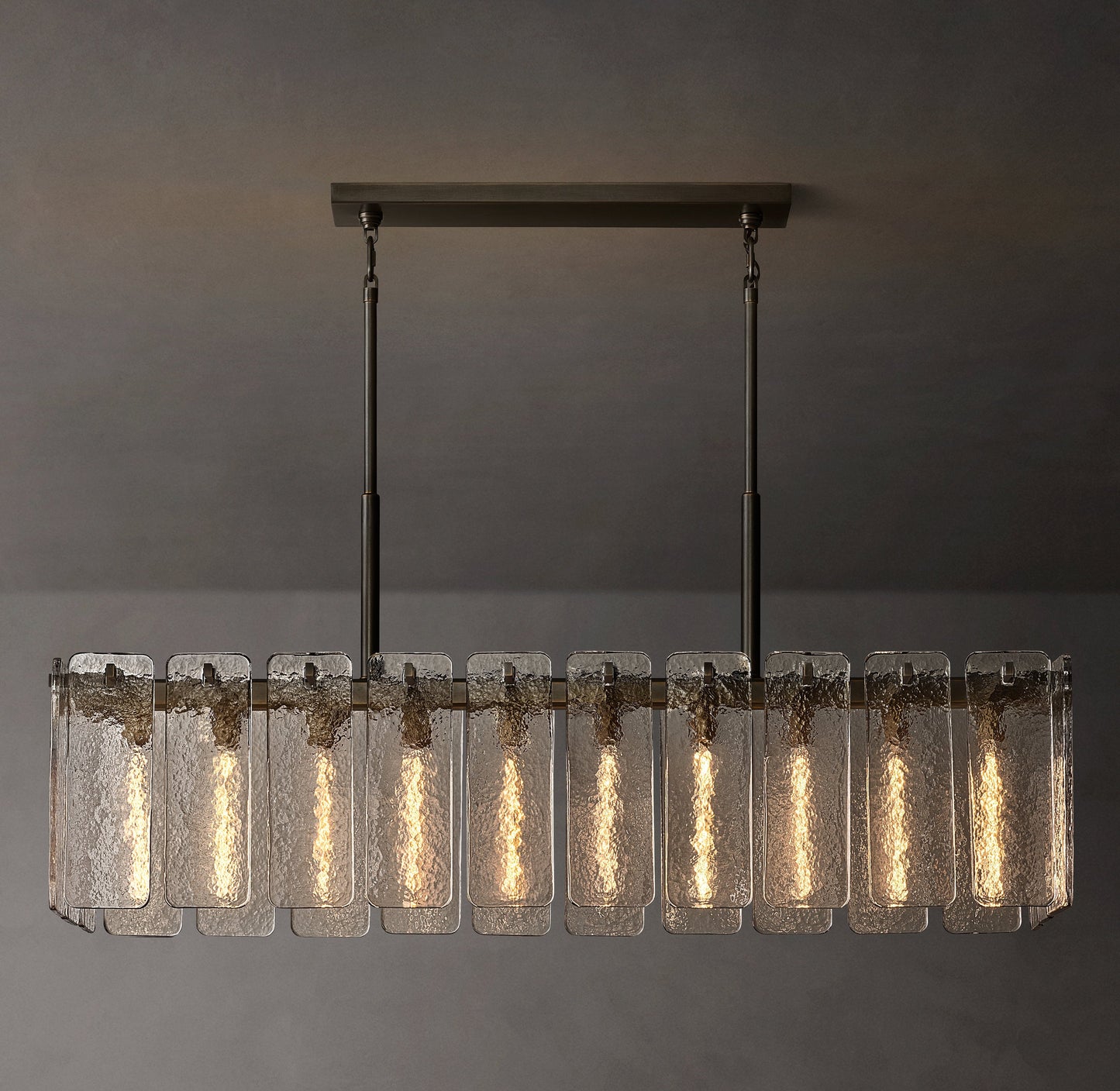 Calamette Glass Rectangular Chandelier 60"