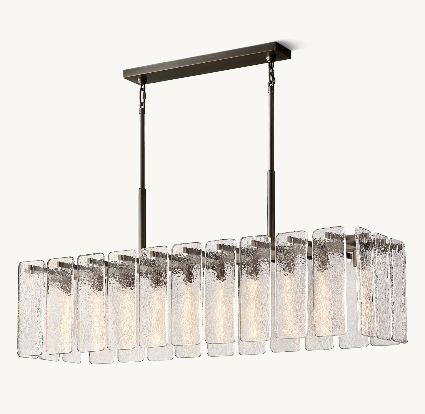 Calamette Glass Rectangular Chandelier 60"
