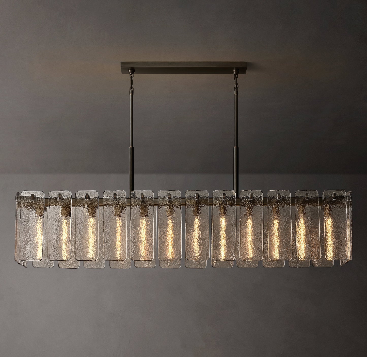 Calamette Glass Rectangular Chandelier 72"