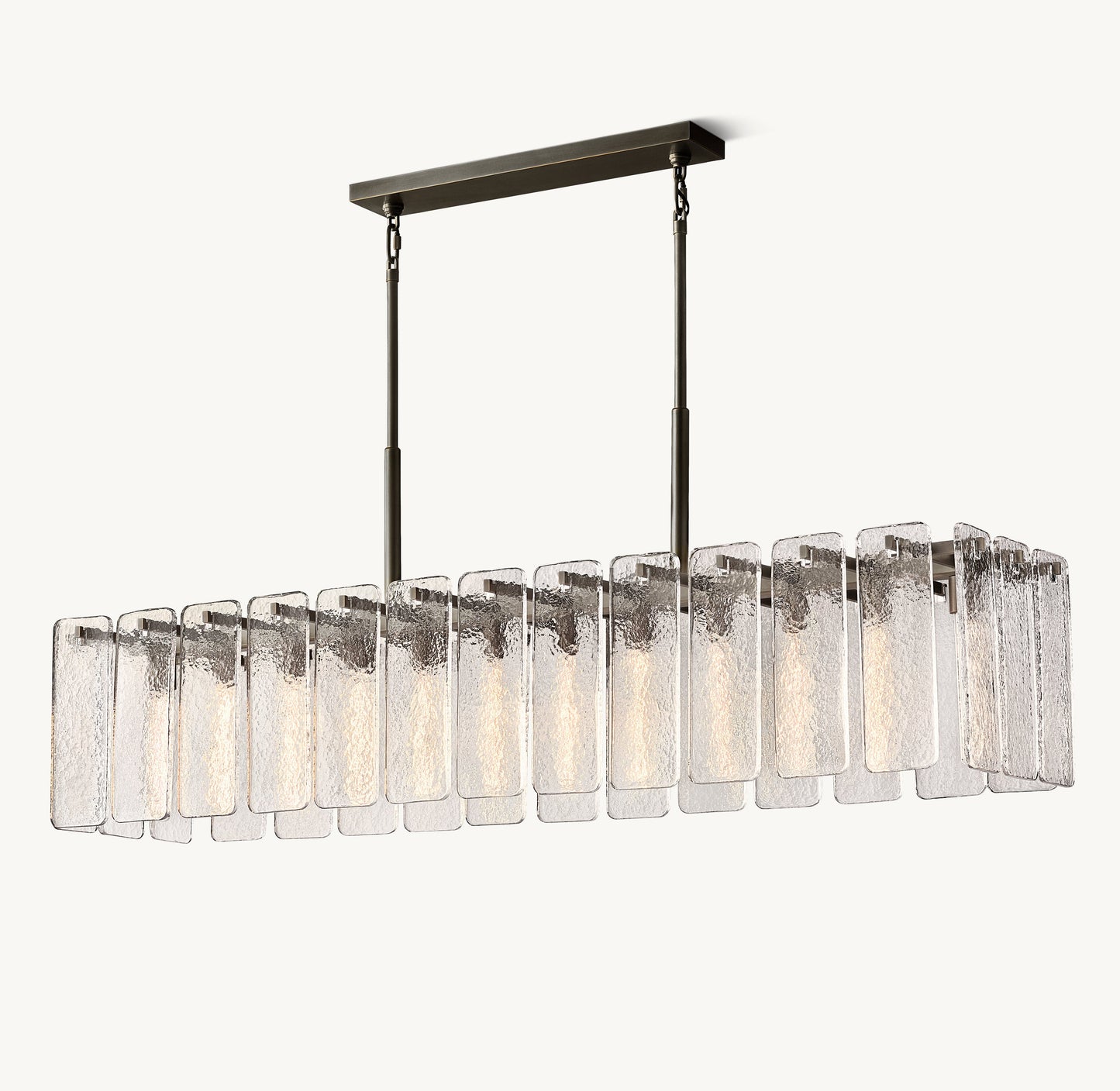 Calamette Glass Rectangular Chandelier 72"
