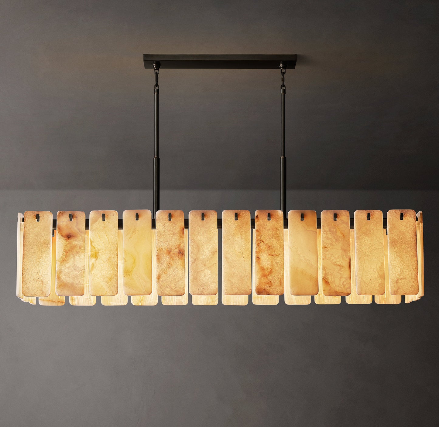 Calamette Onyx Rectangular Chandelier 72"