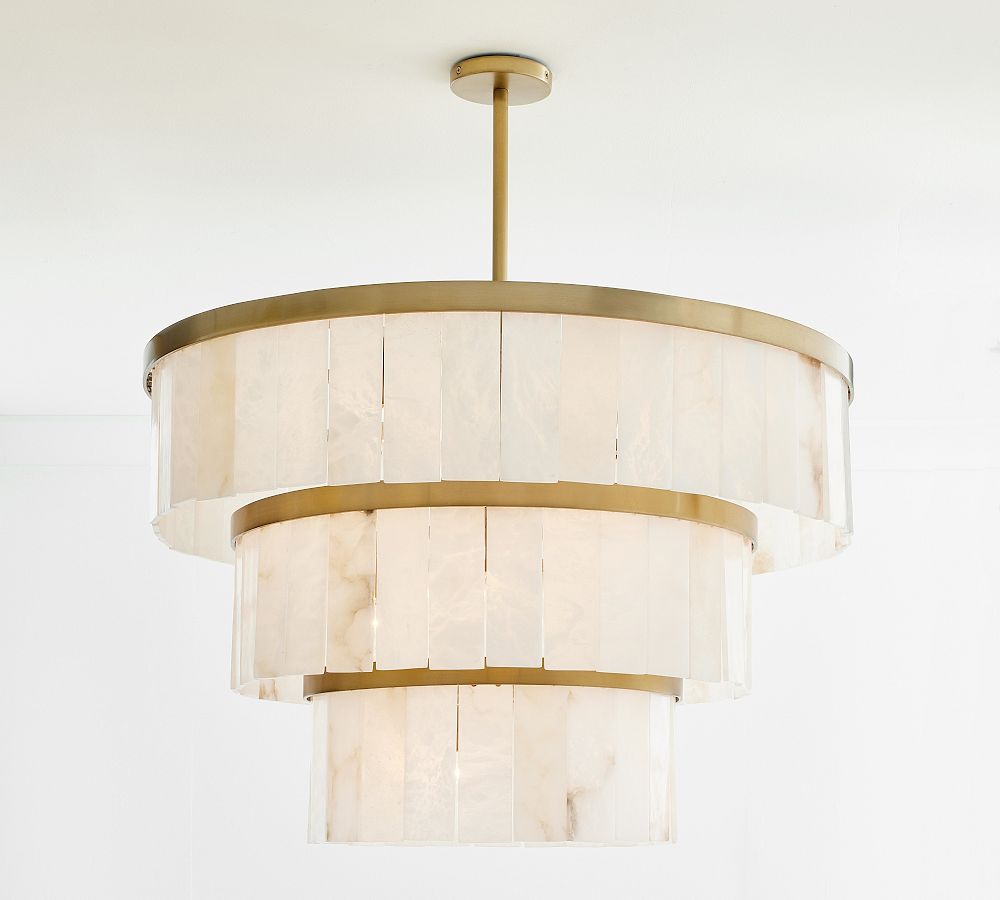 Windham Alabaster 3 Tier Chandelier (35")