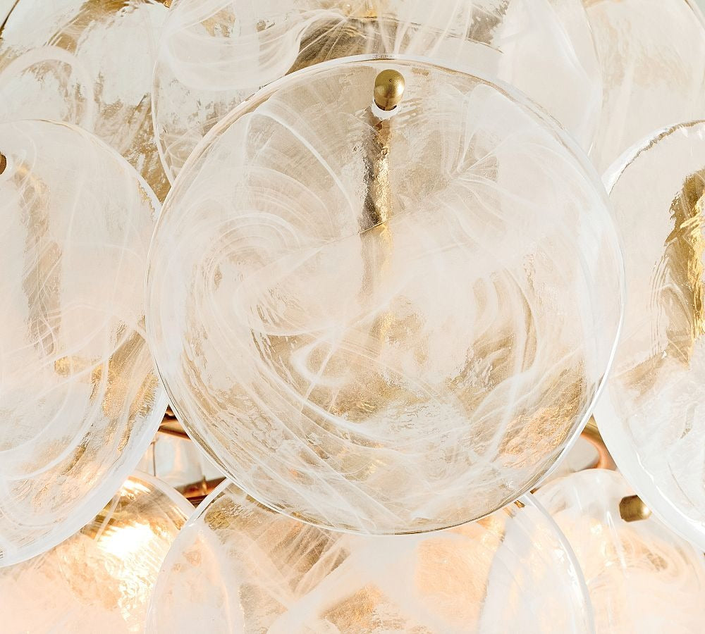 Riviera Glass Disc Round Flush Mount 12"