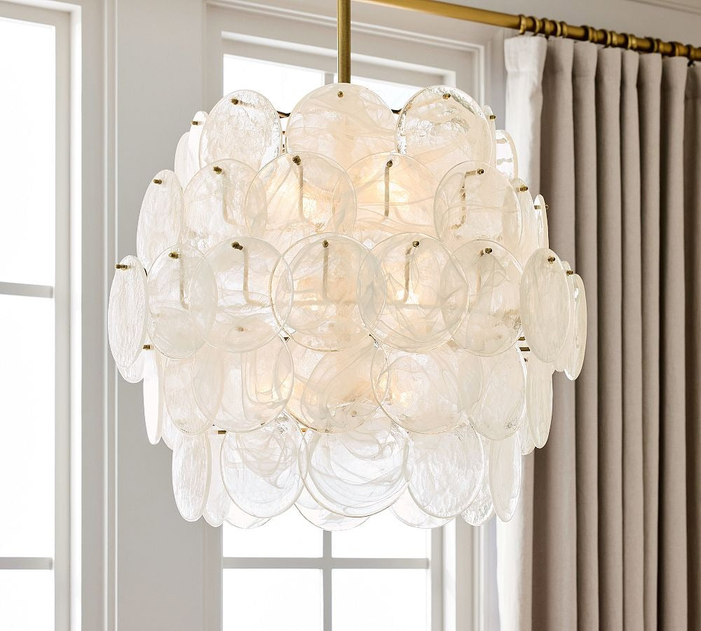 Riviera Glass Disc Chandelier 26"