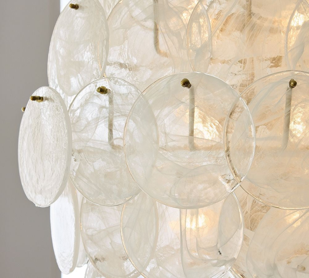 Riviera Glass Disc Chandelier 26"