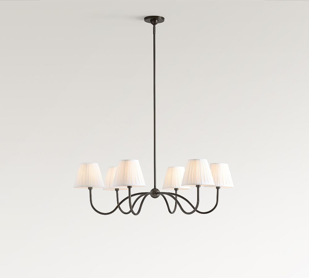 Baylor Round Pleated Shade Chandelier 38"