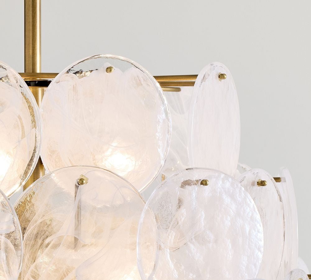 Riviera Glass Disc Chandelier 26"