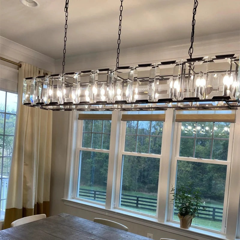 Harllow Multi Crystal Rectangular Chandelier 42“ 54” 62“ 74”