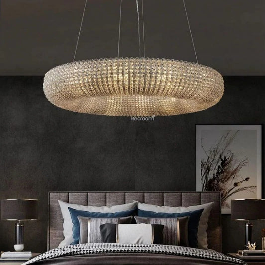 Cristal Hallo Round LED Chandelier 32"