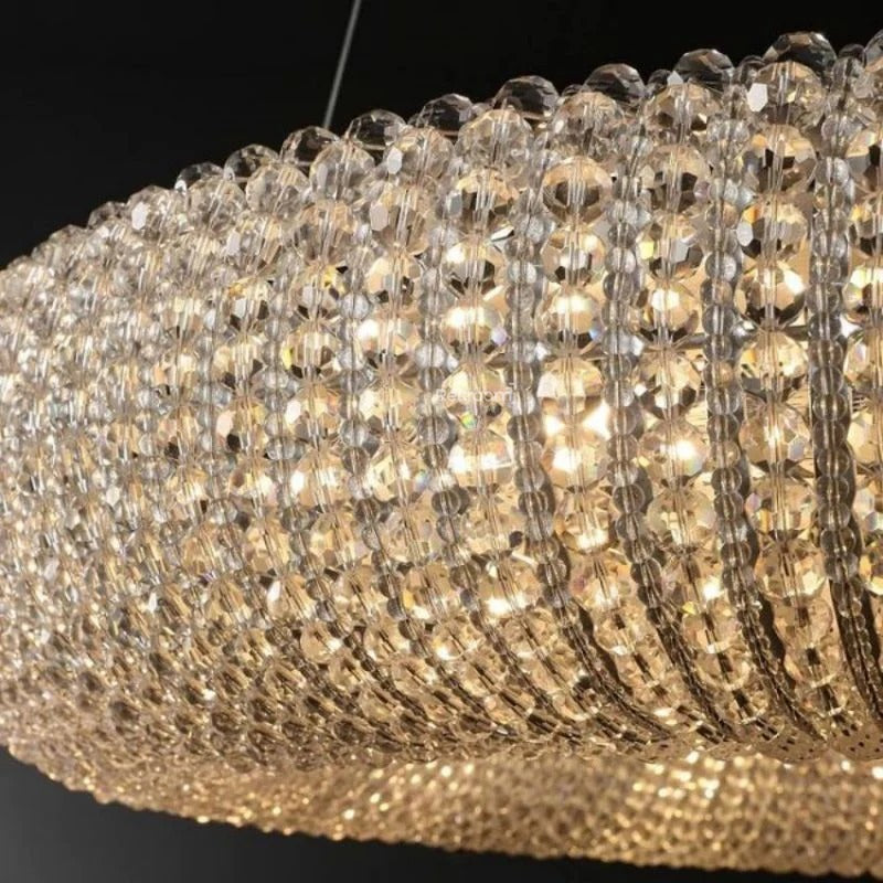 Cristal Hallo Round LED Chandelier 32"