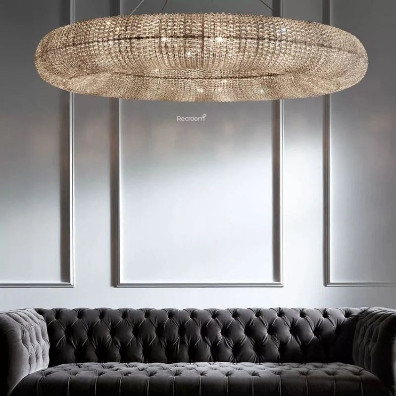 Cristal Hallo Round LED Chandelier 59"