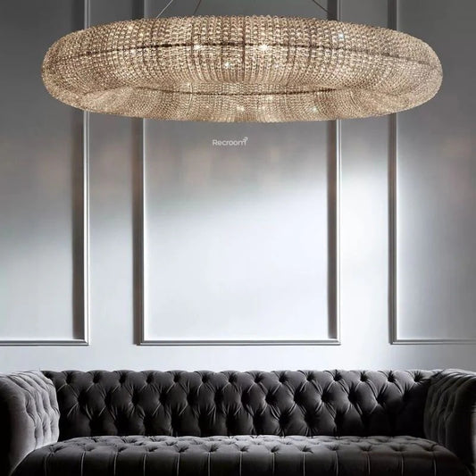 Cristal Hallo Round LED Chandelier 59"