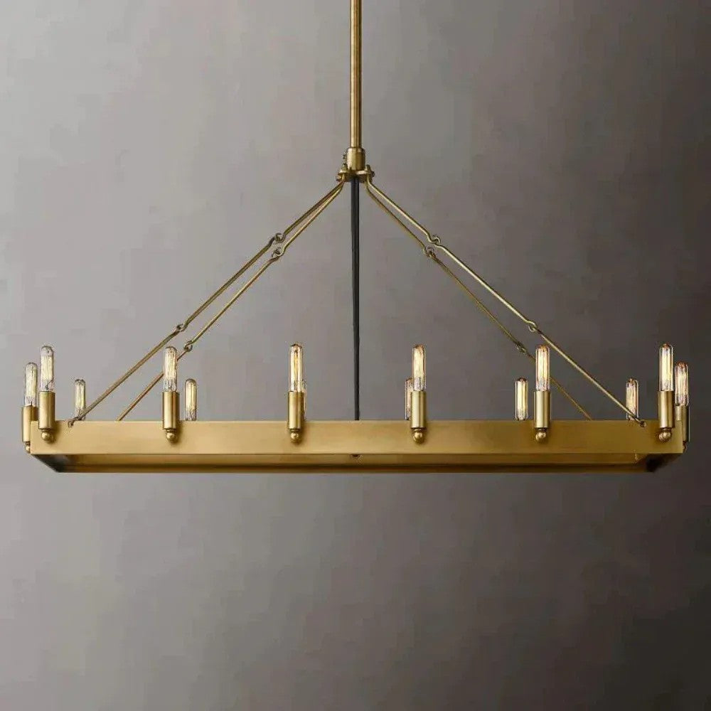 Caminon Vintage Filament Rectangular Chandelier 41“ 52"