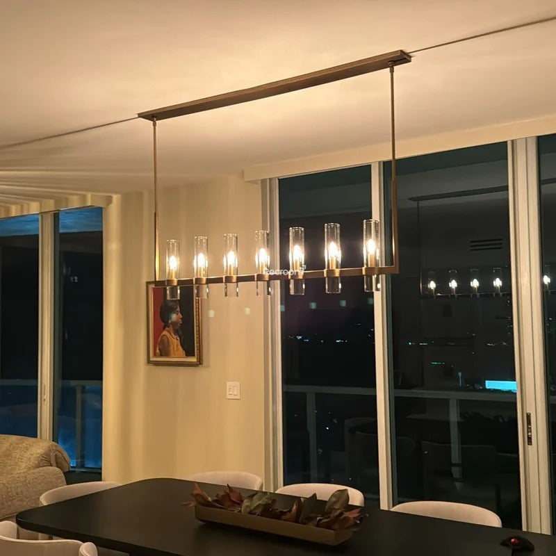 Manory Glass Linear Chandelier 59"