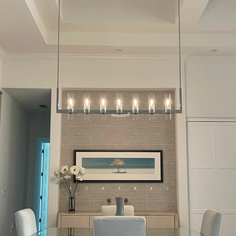 Lavelle Glass Linear Chandelier 59"