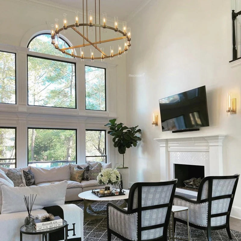 Manory Glass Round Chandelier 60"