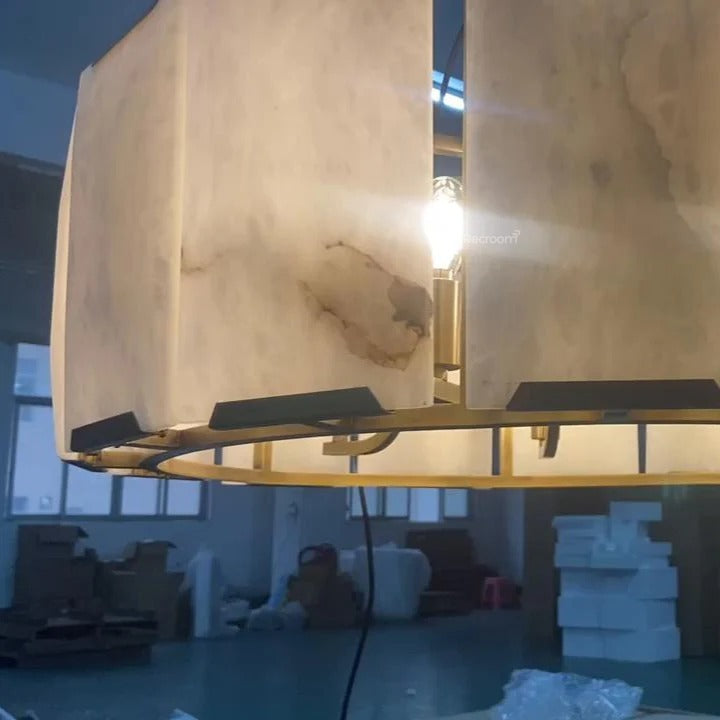 Harllow Calcite Round Chandelier 31"