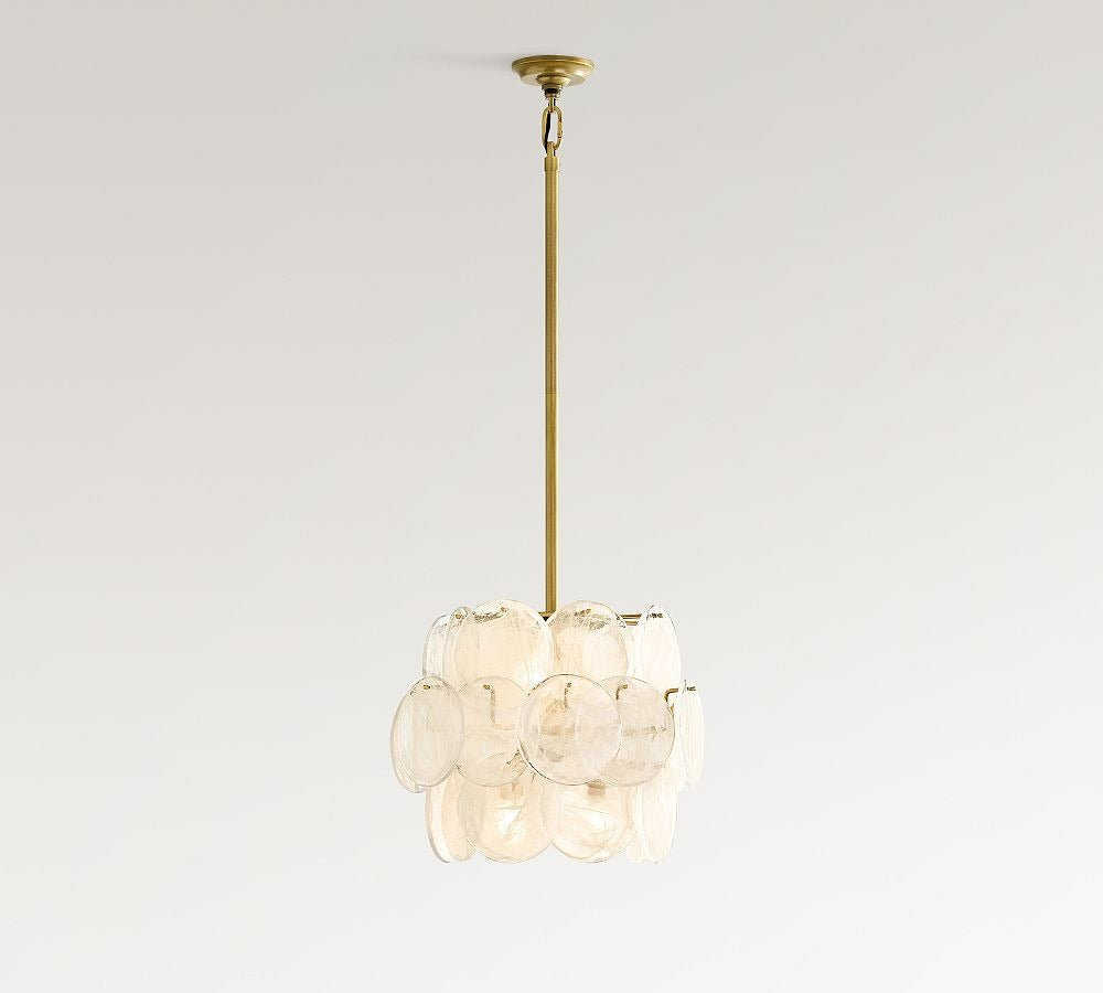 Riviera Glass Disc Pendant 16"