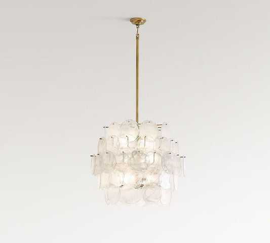 Riviera Glass Disc Chandelier 26"