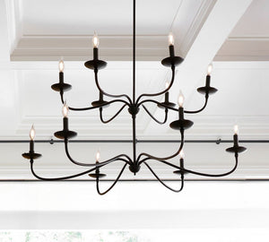 Lucca Iron Round 2-Tier Chandelier (48")