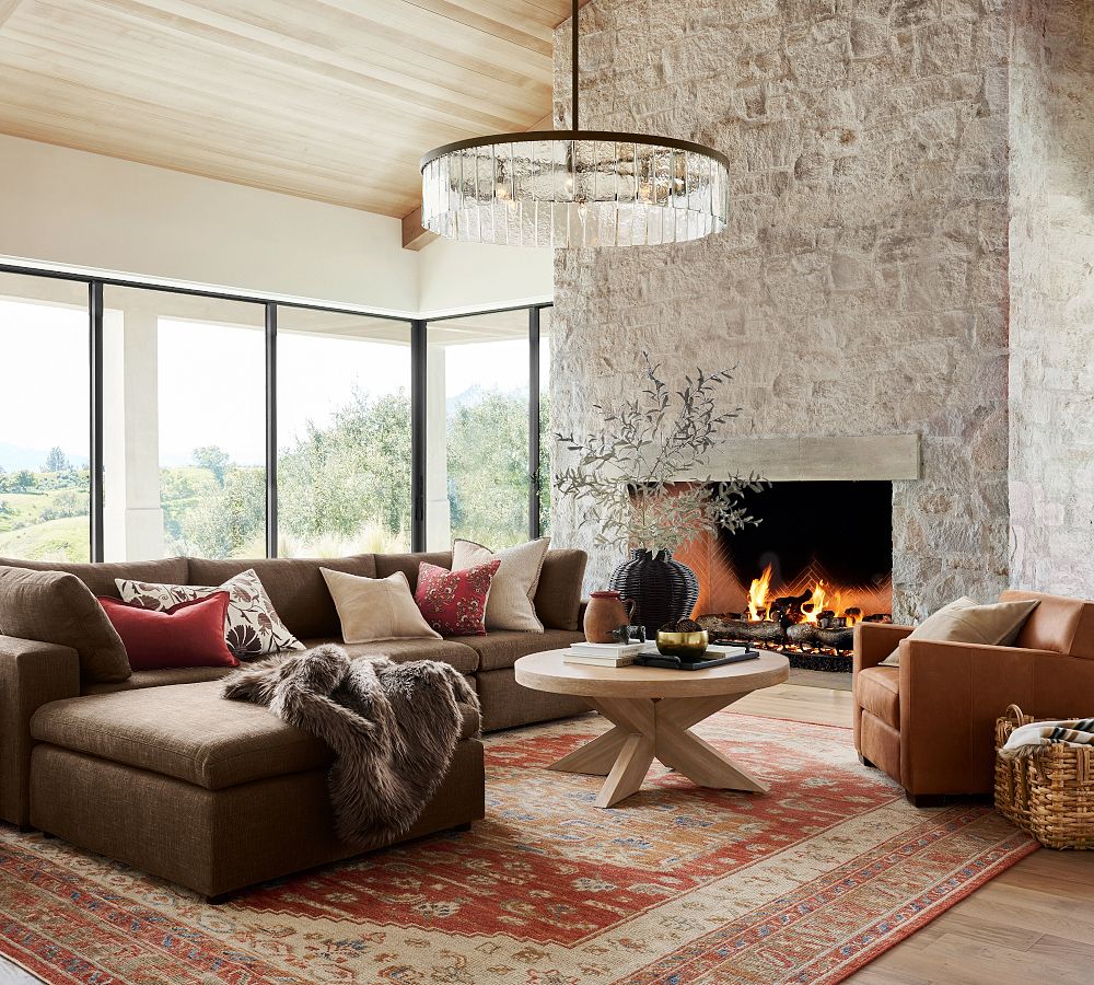 Windham Recycled Glass Tile Round Chandelier (42")