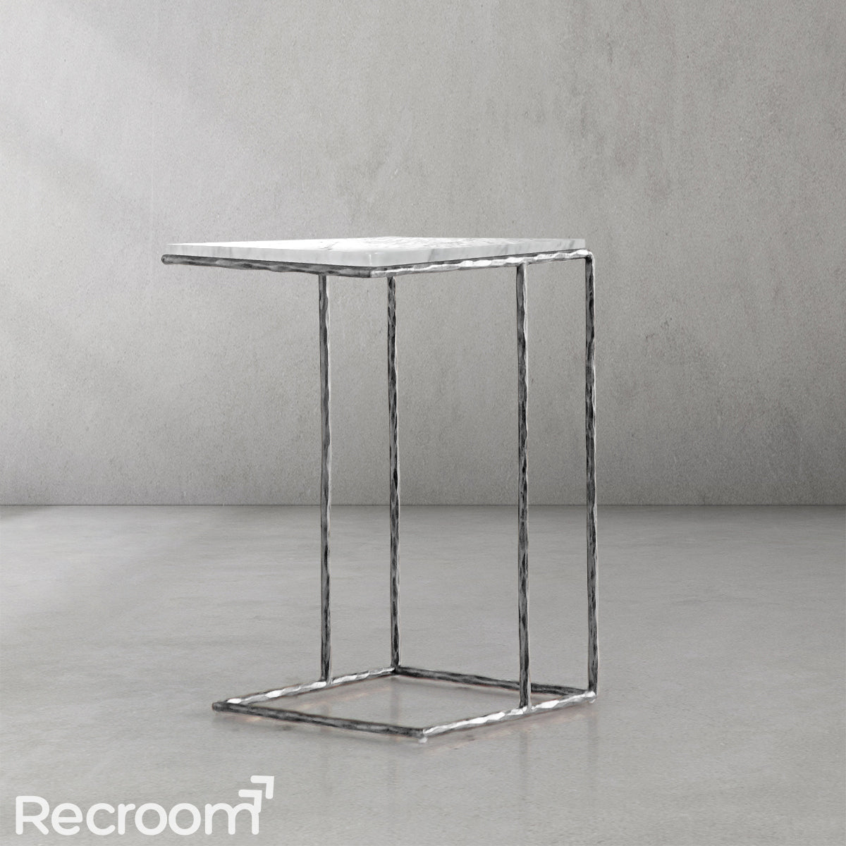 Thaddeo Glass C-Shaped Side Table