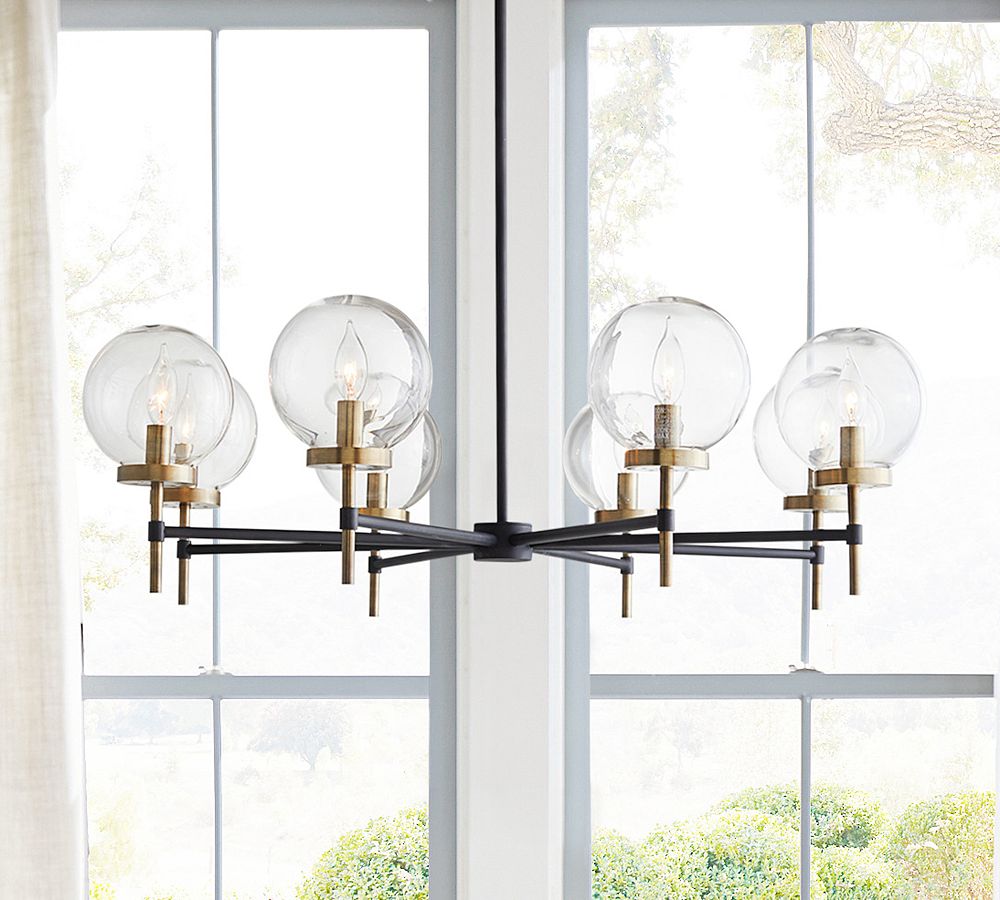 Camryn Glass Globe Round Chandelier (36")