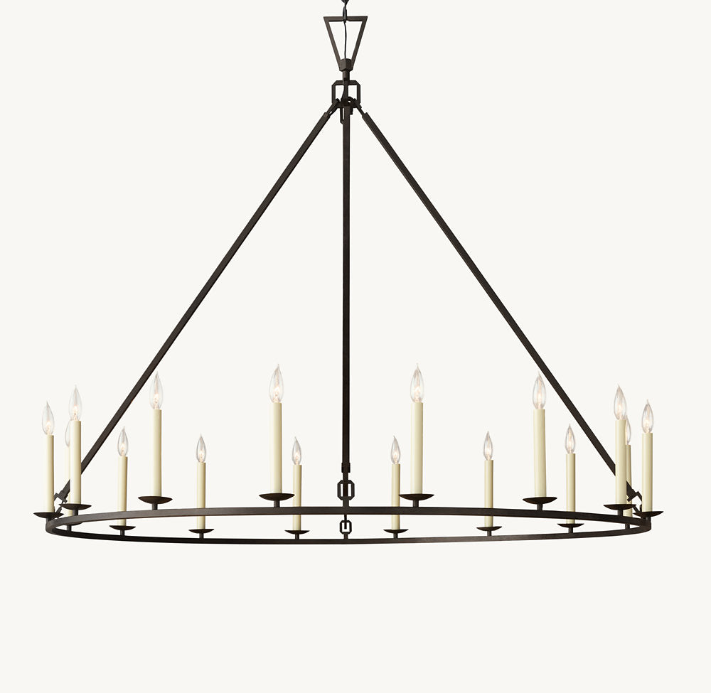 19TH C. ENGLISH OPENWORK ROUND CHANDELIER 72"