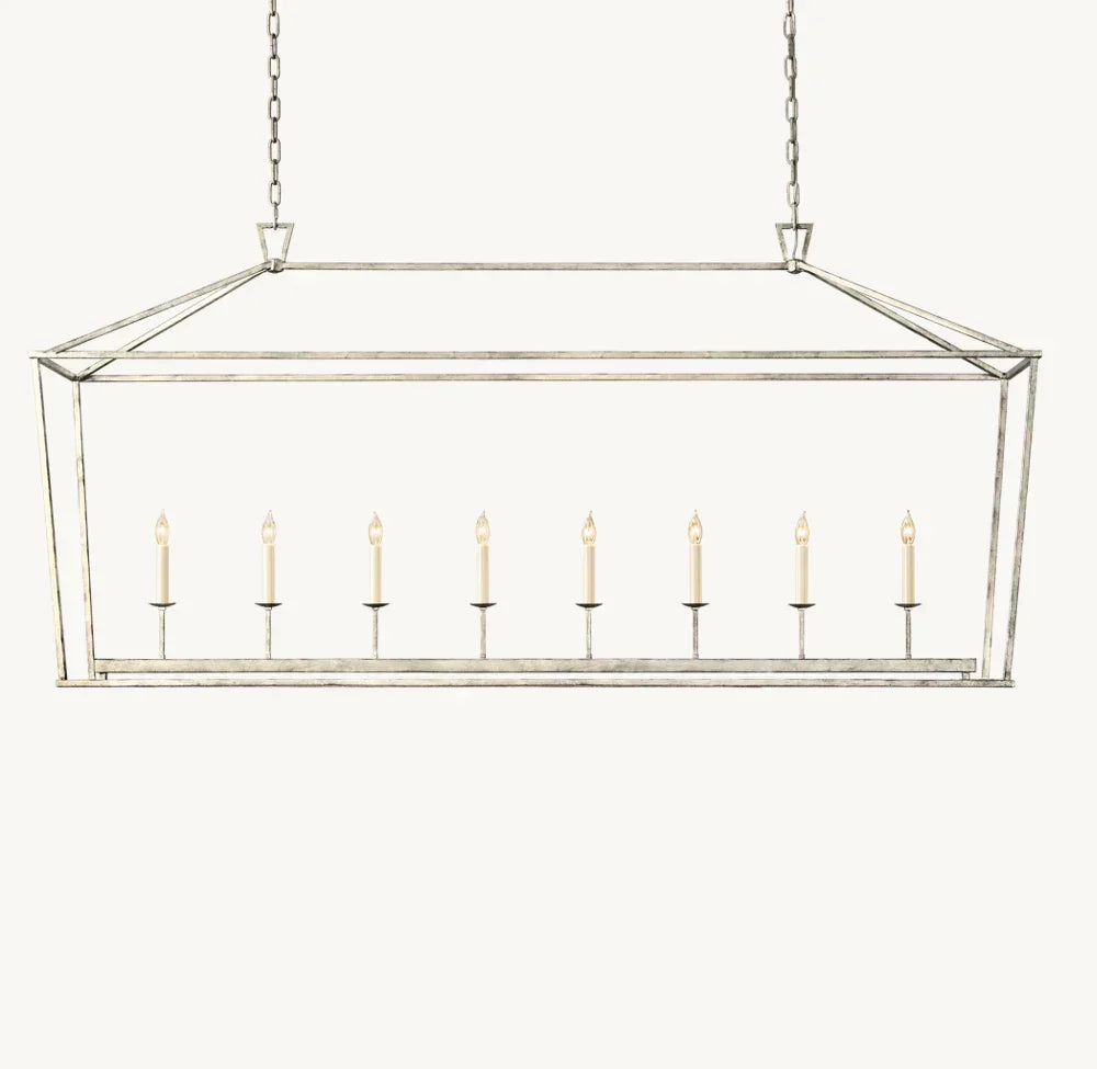 19TH C. ENGLISH OPENWORK RECTANGULAR CHANDELIER 72"