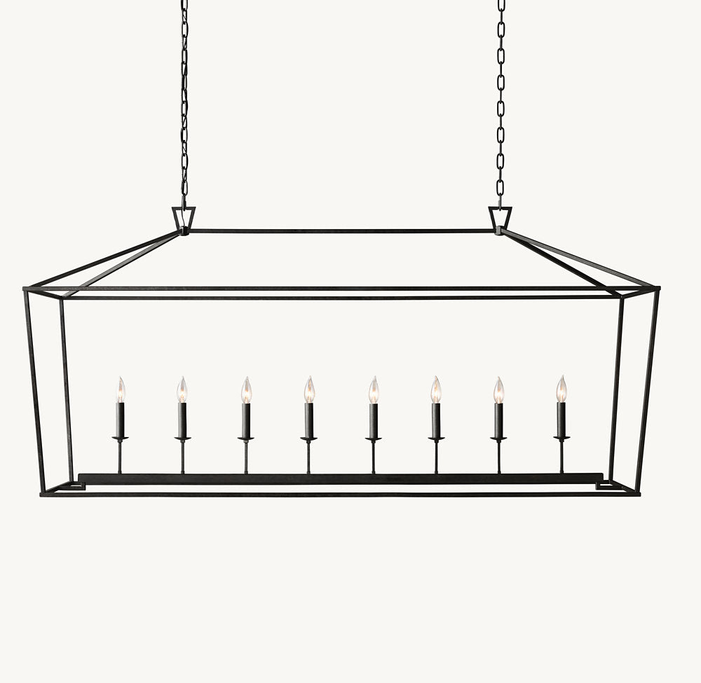 19TH C. ENGLISH OPENWORK RECTANGULAR CHANDELIER 72"