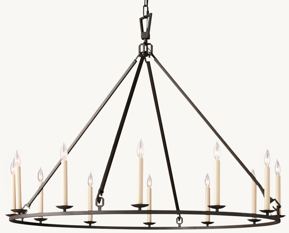 19TH C. ENGLISH OPENWORK ROUND CHANDELIER 50"