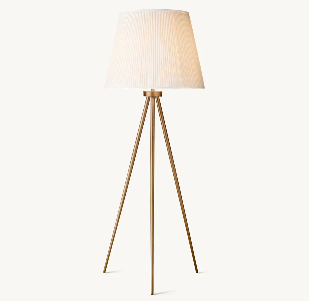Reed Pleated Silk Shade Floor Lamp