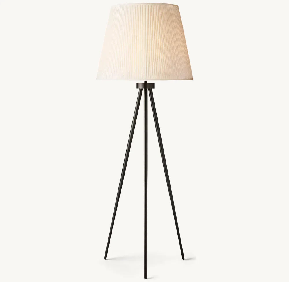 Reed Pleated Silk Shade Floor Lamp