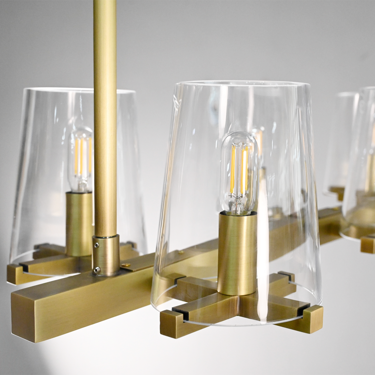 Pauillyc Clear Glass Linear Chandelier 49" 60"