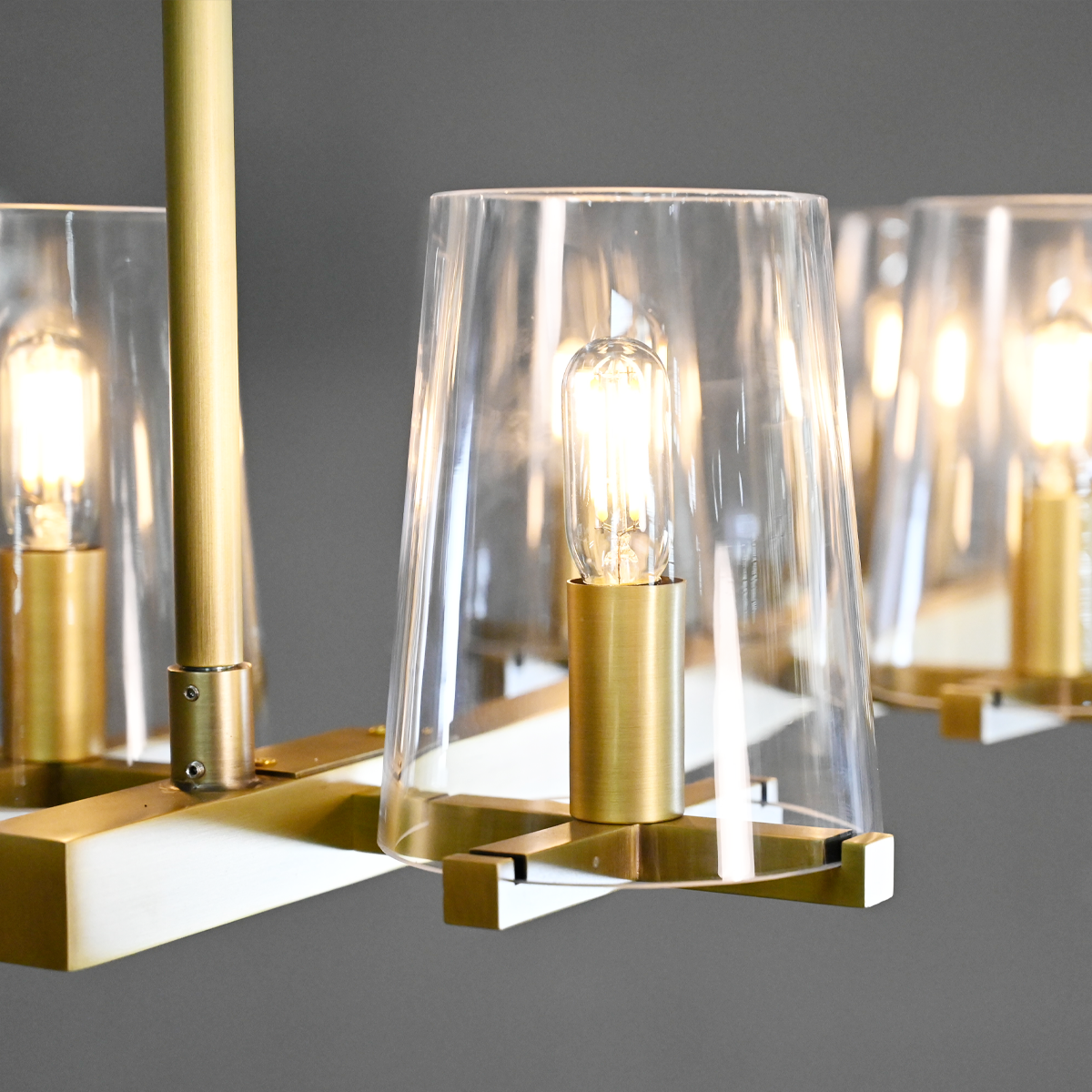 Pauillyc Clear Glass Linear Chandelier 49" 60"