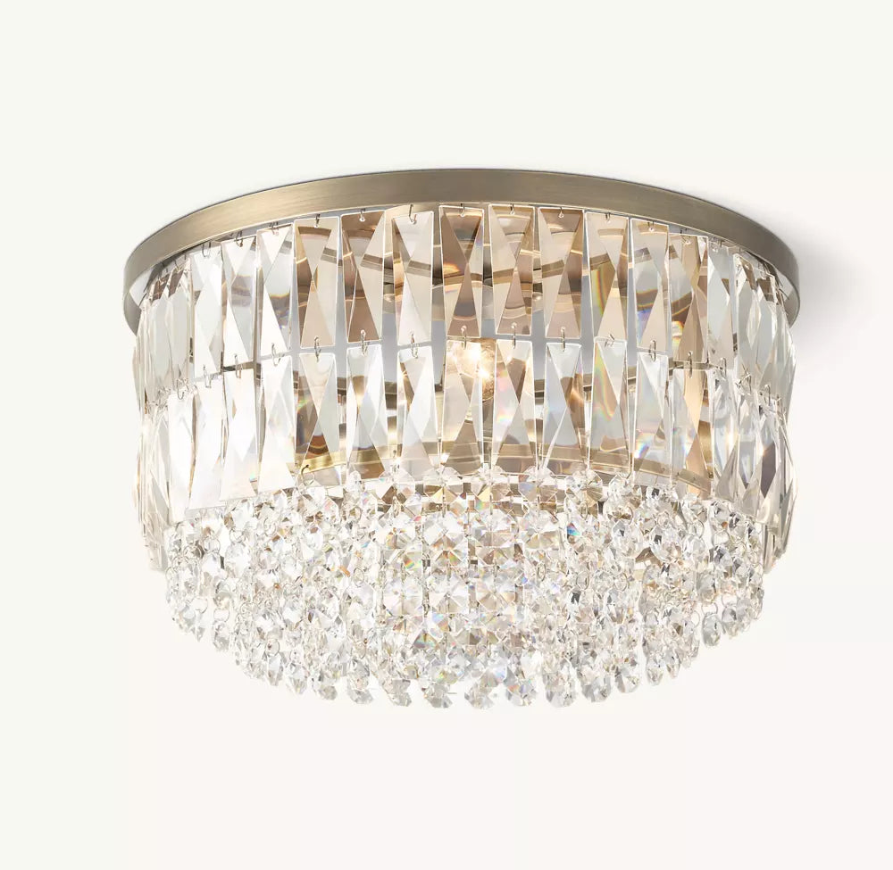 Portia Crystal Flushmount 16"D