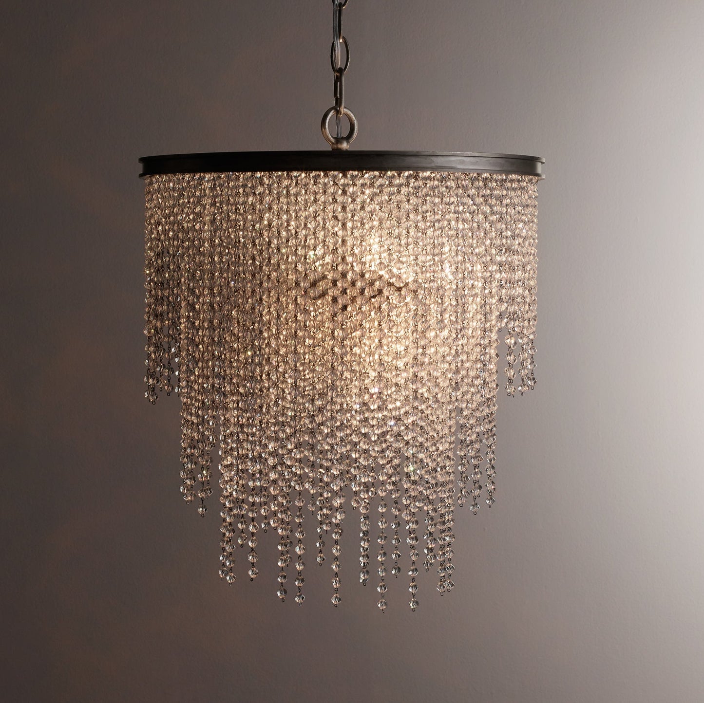 Athena Clear Crystal Small Pendant 16"D