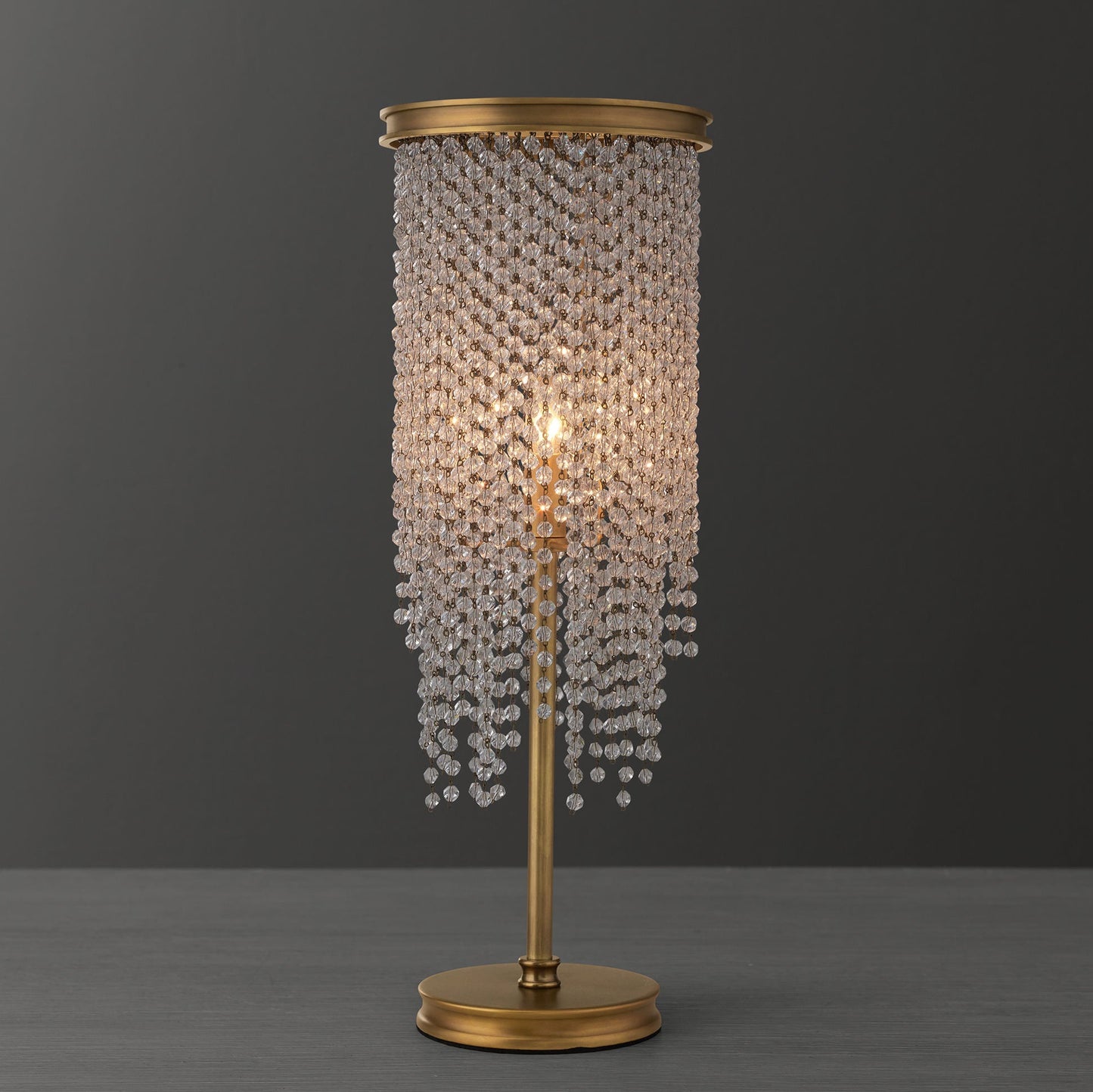 Athena Clear Crystal Table Lamp 22"H