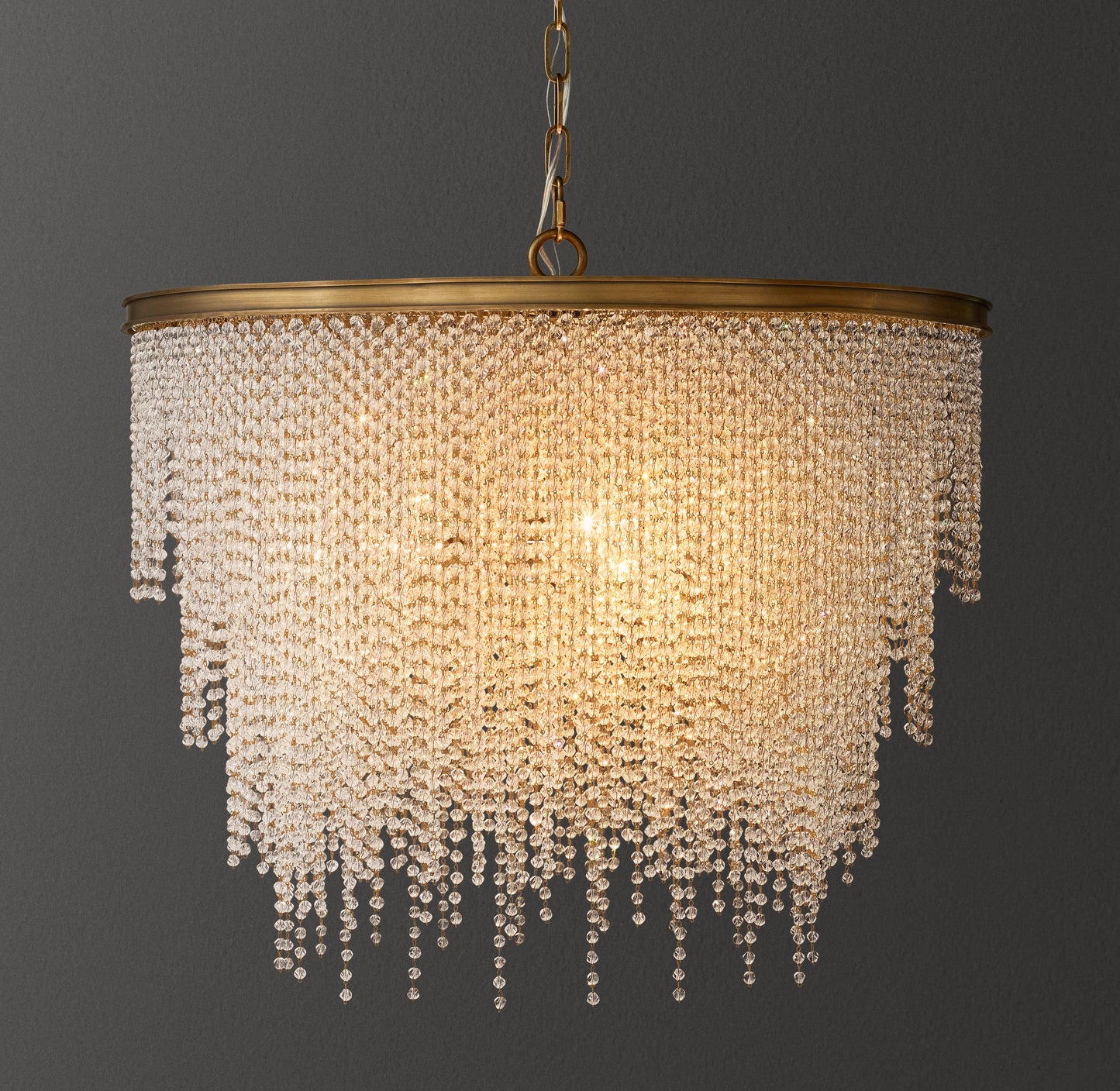 Athena Clear Crystal Large Pendant 28"D