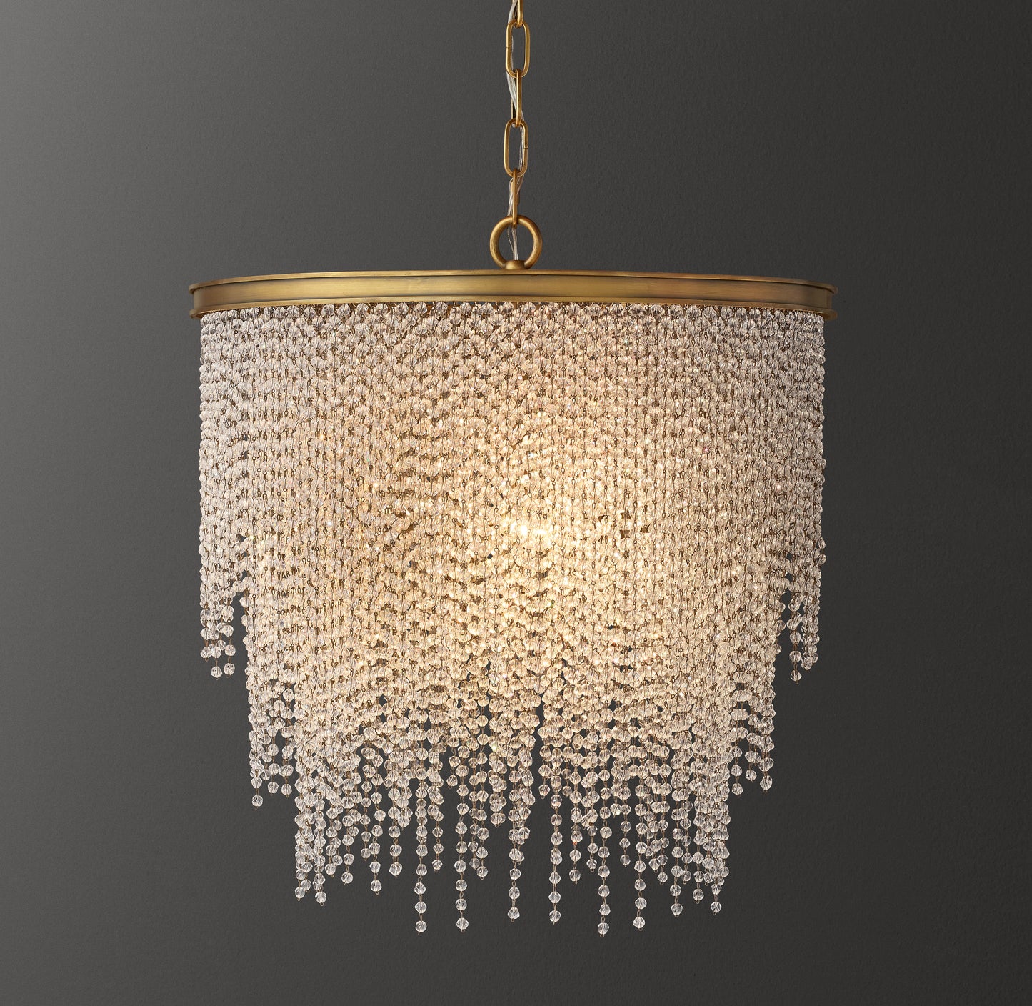 Athena Clear Crystal Medium Pendant 22"D