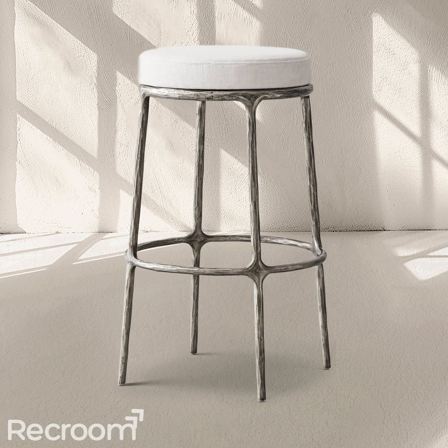 Thaddeo Backless Fabric Swivel Bar & Counter Stool