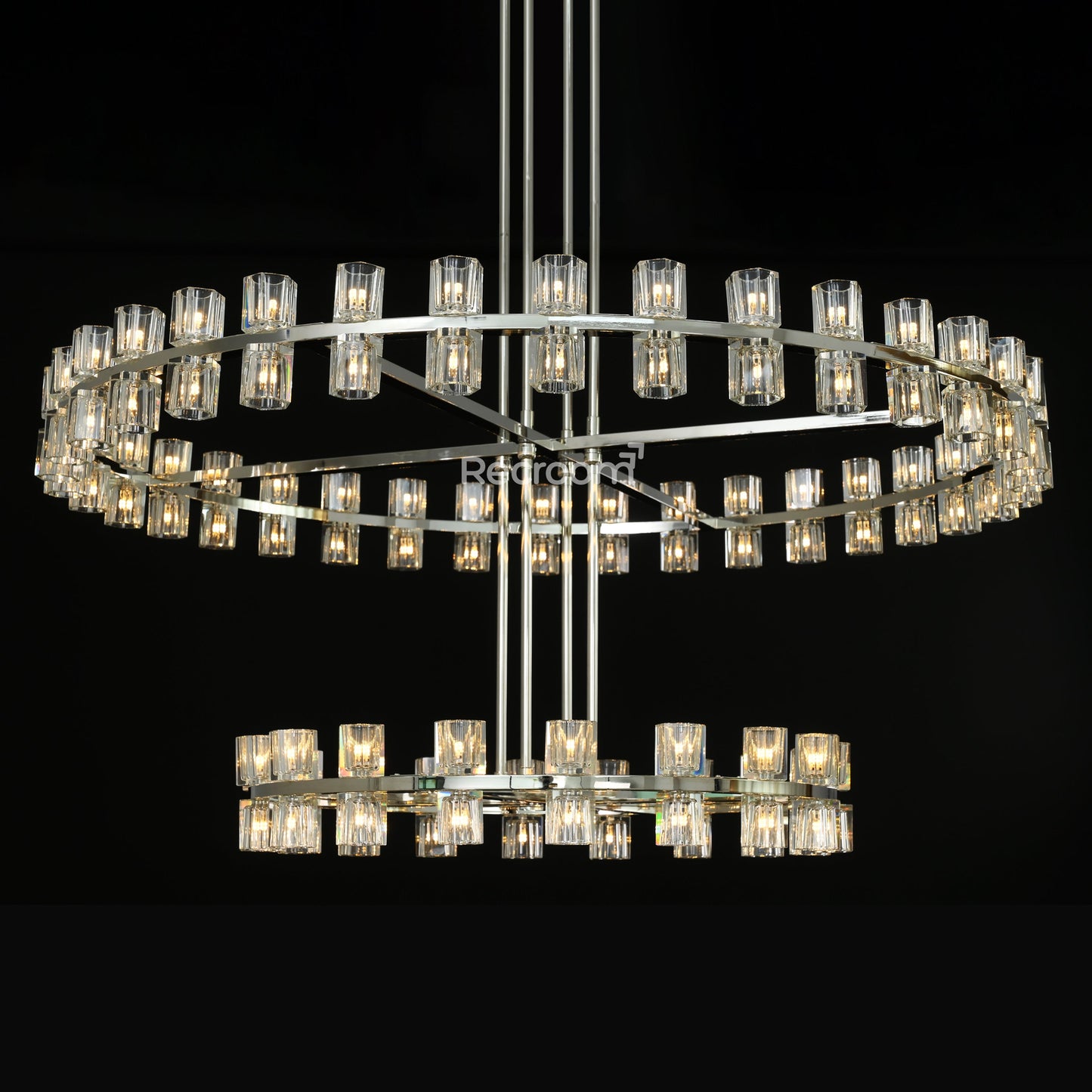 Arcachonest LED Round 2-Tier Chandelier 60"