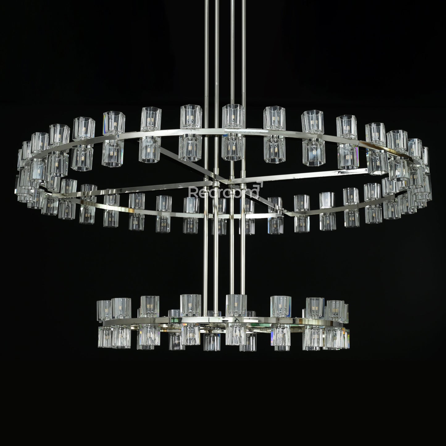 Arcachonest LED Round 2-Tier Chandelier 60"