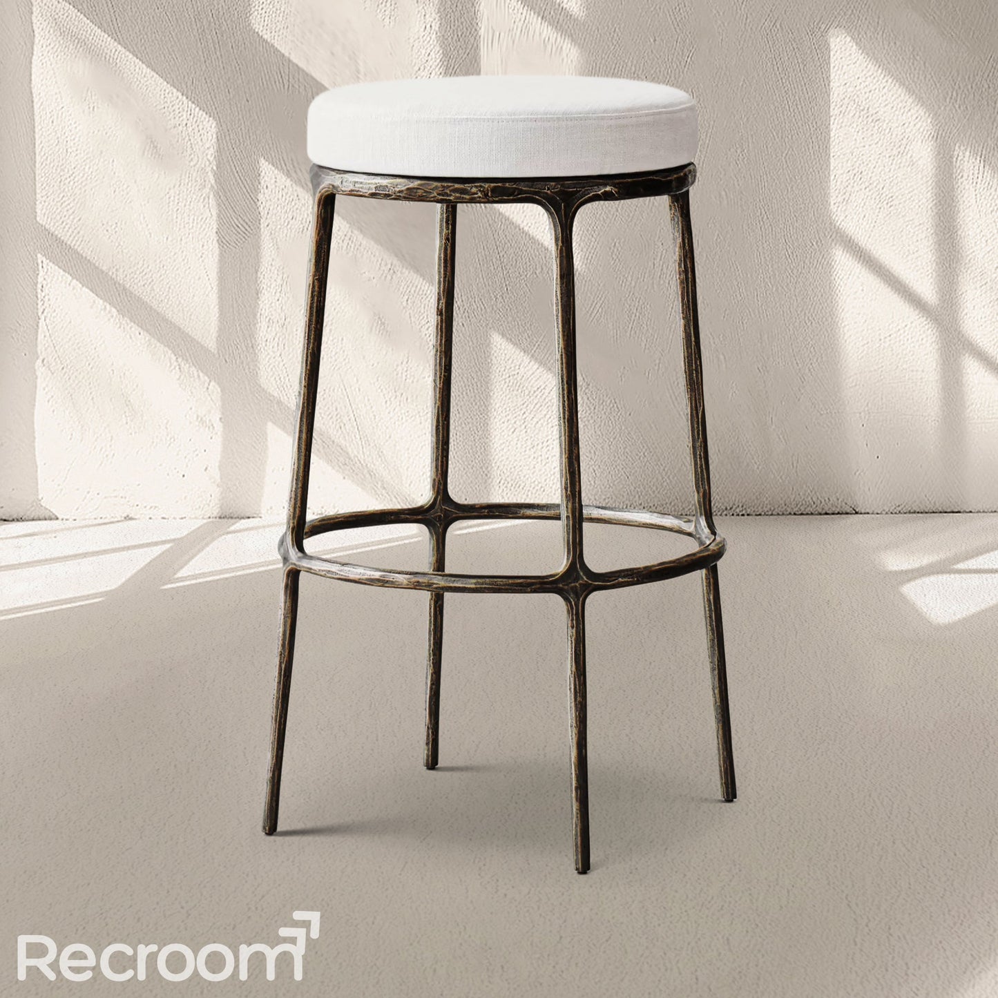 Thaddeo Backless Fabric Swivel Bar & Counter Stool