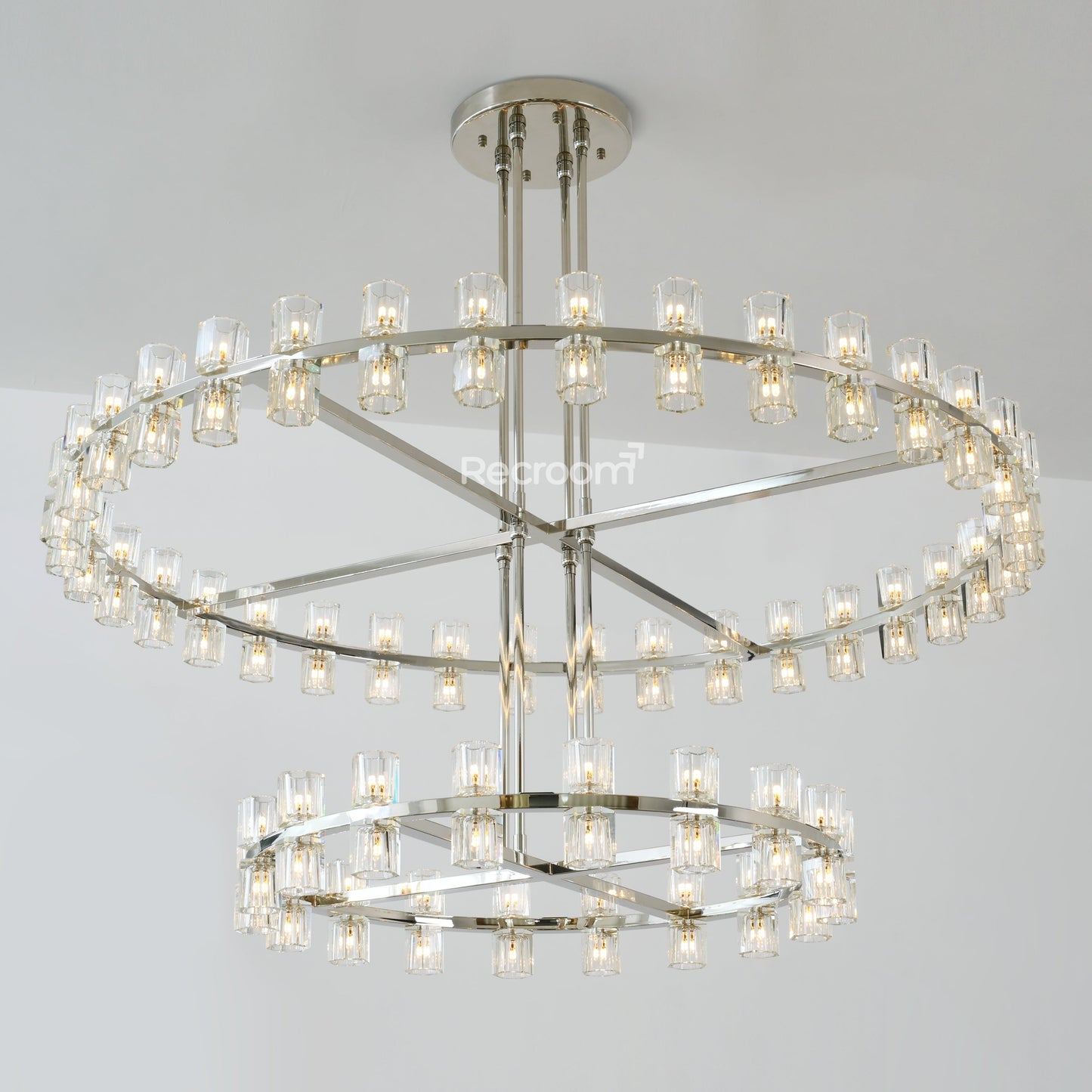 Arcachonest LED Round 2-Tier Chandelier 60"