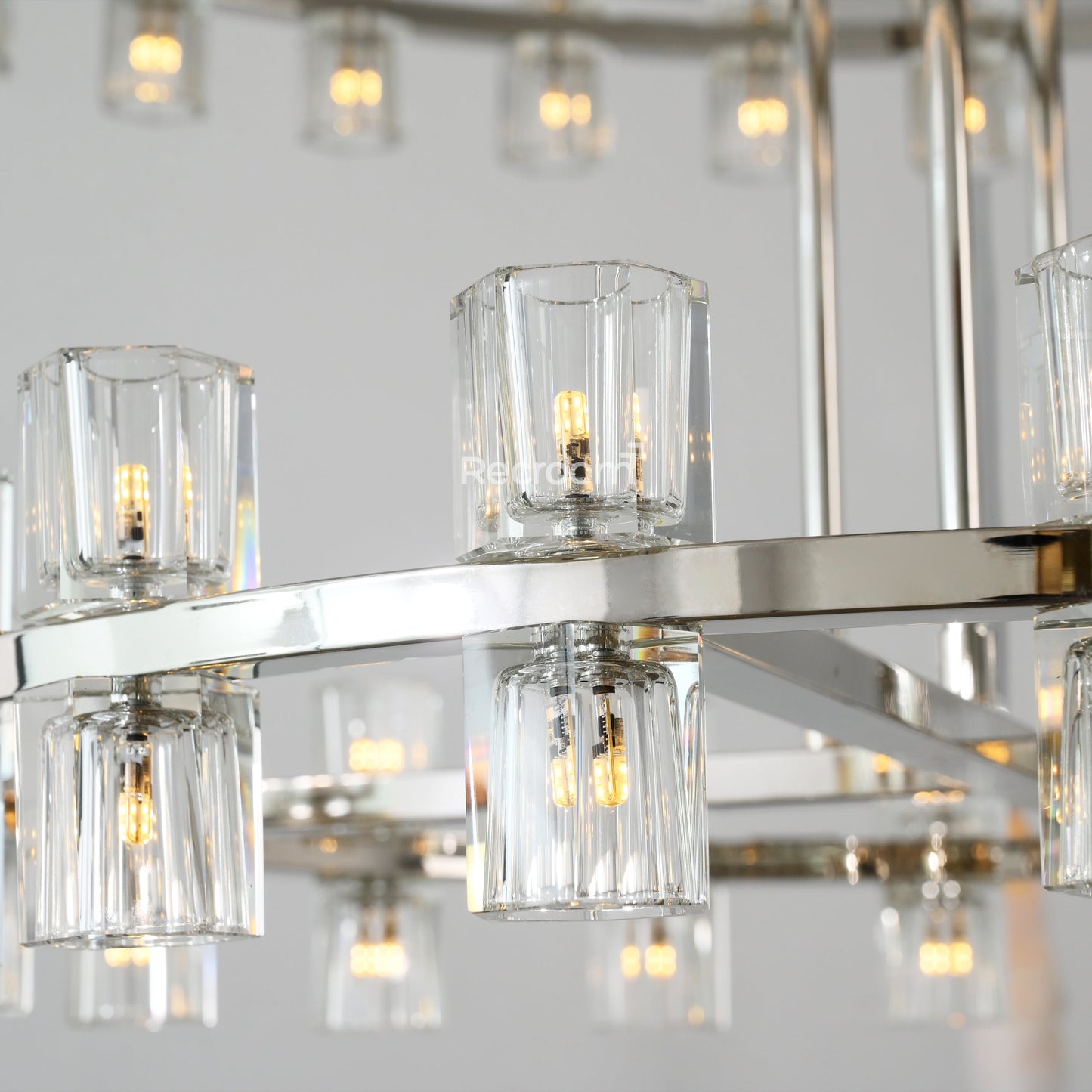 Arcachonest LED Round 2-Tier Chandelier 60"