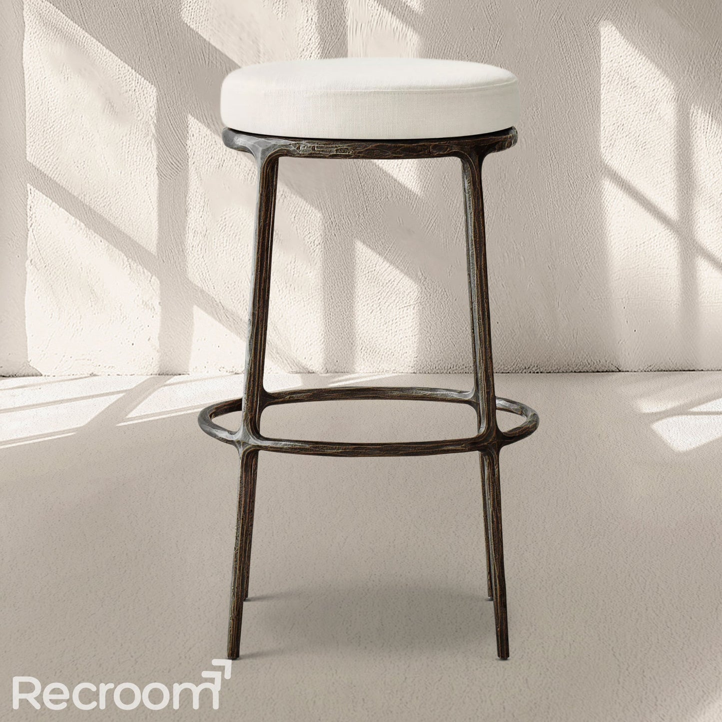 Thaddeo Backless Fabric Swivel Bar & Counter Stool